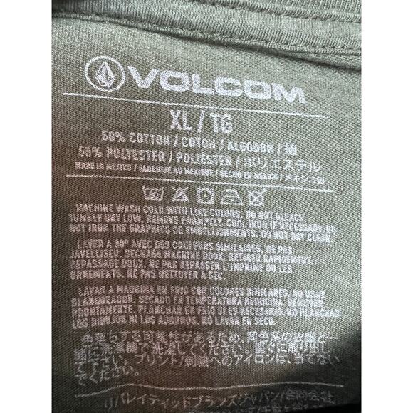 Volcom Men's Green Short Sleeve Graphic Crewneck Cotton Polyester Size XL - Picture 3 of 5